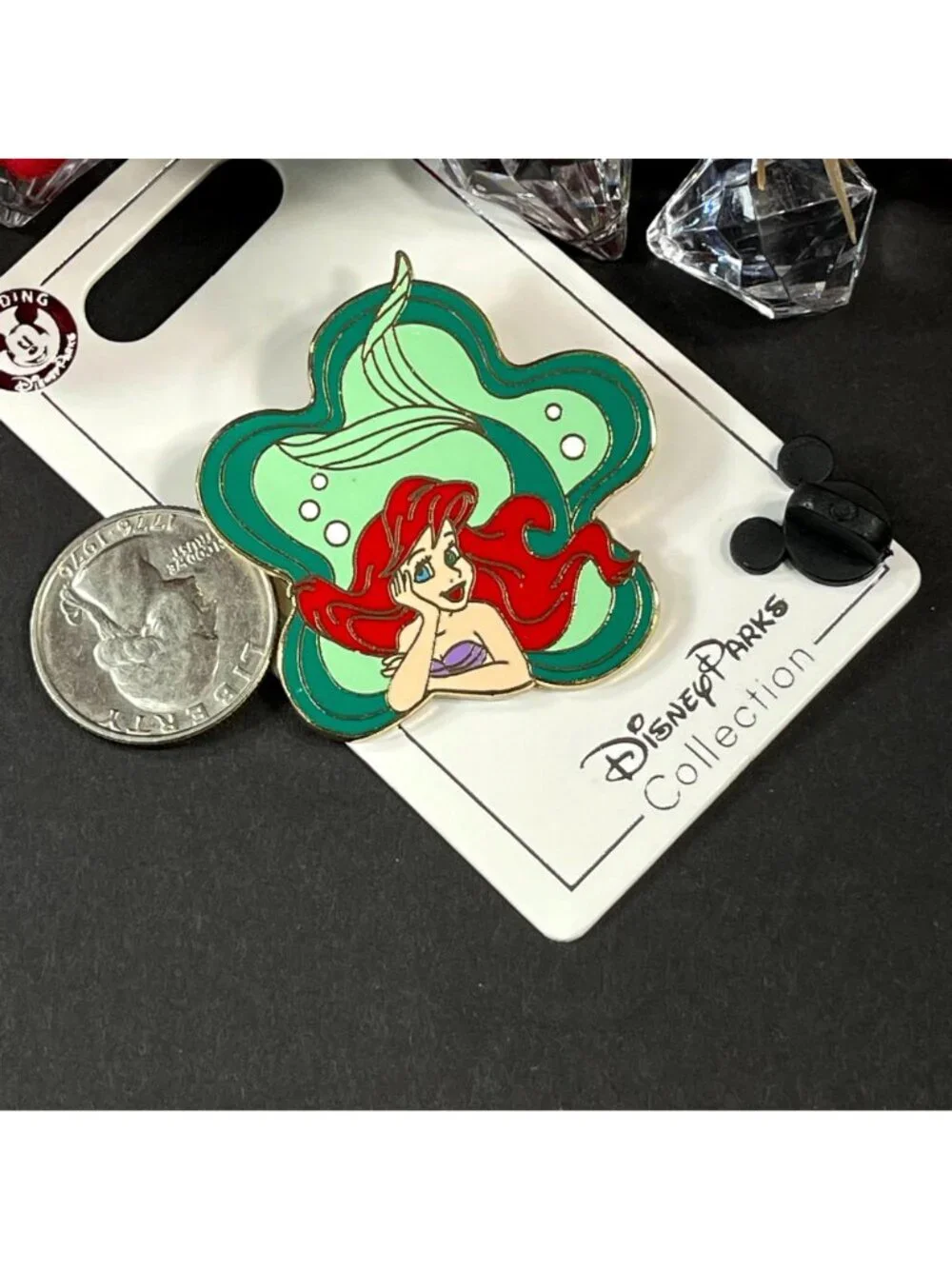 Disney Ariel Trading Pin Little Mermaid Badge Flower Lapel Pin Brooch Jewelry